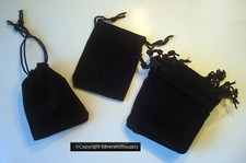 Jewelry gift Bags draw string black velveteen 3 1/2" x 2  3/4" bags 10pcs JD068