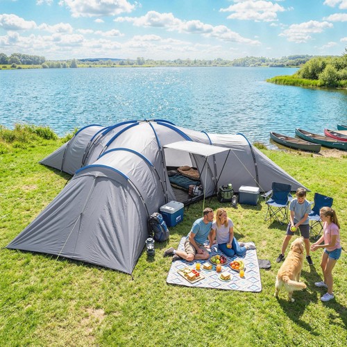 Man large tunnel tent - man,
