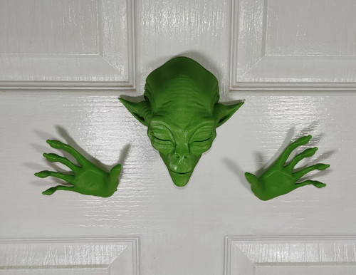 Green alien cryptid model - alien,