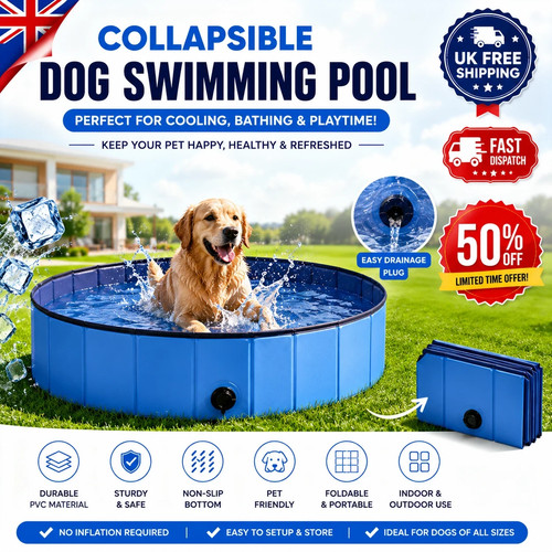 Foldable dog swimming pool - swimming, pet