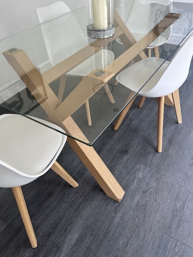 Dining table and four - dining, chairs