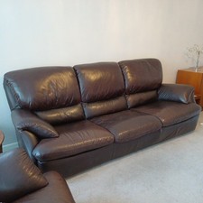 Natuzzi Brown Leather 3 Seater