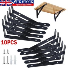 10PCS Heavy Duty Stainless Steel L Shaped Wall Mounted Shelf Brackets Support UK