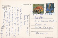 1995 Costa Rica card sent from Jaco to Cangelt Germany