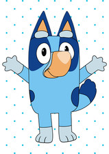 Pin The Nose on Bluey , Blue Dog Party Game -15 Players A3 size