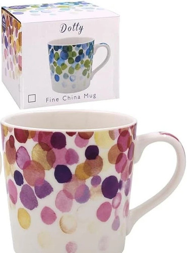 Fine china mug dotty purple - fine,