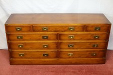 Lovely Yew Wood Military Campaign Style Sidebord