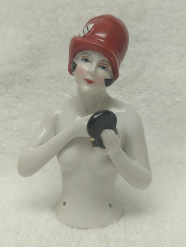Half doll powder compact - half,