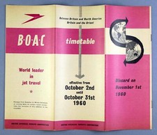 BOAC AIRLINE TIMETABLE OCTOBER