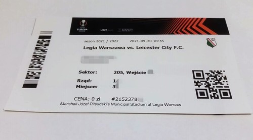 Original paper ticket legia - original,