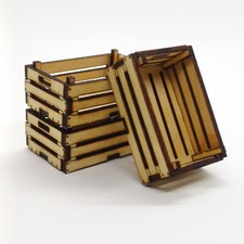 Miniature Wooden Crate Kit (Pack of 3) - 16mm gauge railway (SM32)