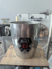  MOET & CHANDON CHAMPAGNE ICE BUCKET (READ DESCRIPTION)VINTAGE USED CONDITION.