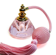 Hand cut pink - lead, crystal