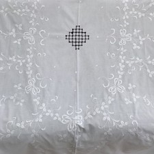 Beautiful Rare Antique Hand Embroidered Whitework Tablecloth “Streatfeild/14”