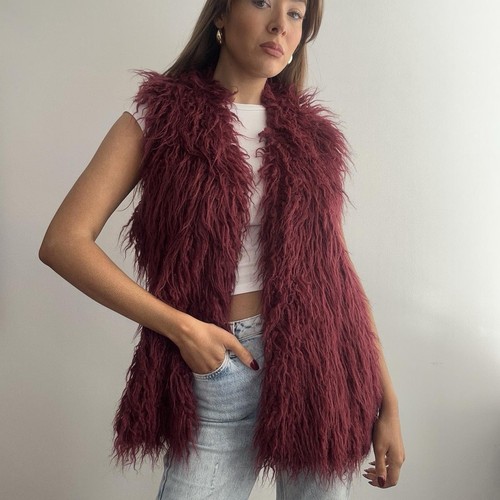 Burgundy deep red mix - , faux