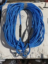 100FT OF NEW 8MM ANCHOR ROPE BLUE BOAT MOORING WITH SNAP HOOK and d shackle .!