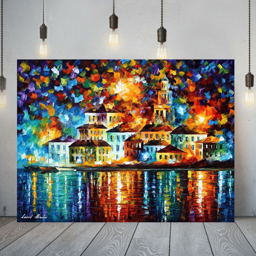 Leonid afremov colorful night - leonid,