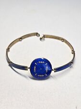 Gilt & Guilloche Enamel Bracelet Vintage Sterling Silver Clement Berg Norwegian