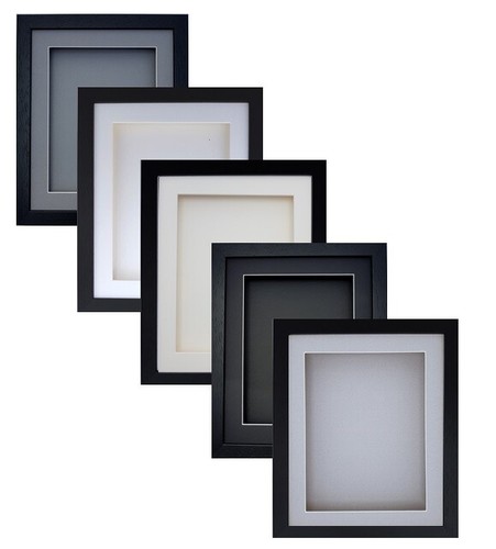 Deep box black wood picture - 3d,
