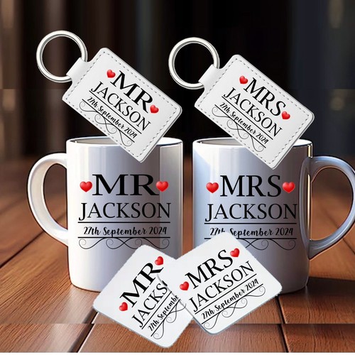 Personalised mugs coasters
