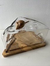 Cheese Board with Glass Dome. Acacia Wood. Kitchen Craft.