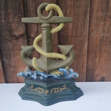 Large Cast Iron Anchor Door Stop 29cm Tall