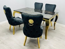 Black gold marble dining - gold,