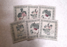 Vintage Placemats Set 6 Fabric Botanical Flowers Floral 40cm x 30cm Tapestry
