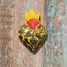 Mexican Wooden Milagros Heart