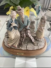 A. Belcari -Sculpture-- Grandparents with Young Flower Girl Very Rare Sculpture