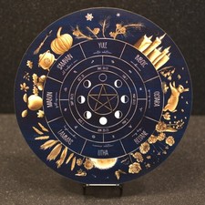 Pentagram Wheel of The Year Sabbat Calendar -Witch/Celtic- Pagan & Wiccan Altar