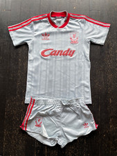 LIVERPOOL FC 1988/89 away shirt + shorts. Original Adidas. Size child age 8/9