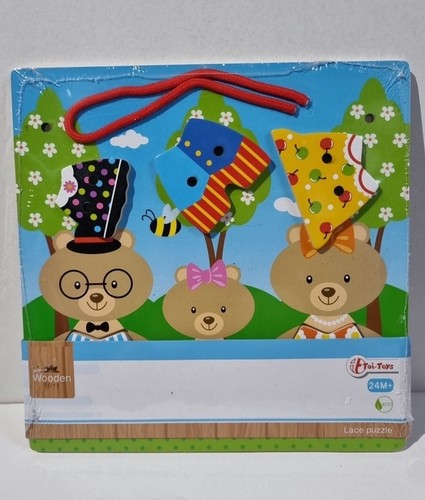 Wooden puzzle teddy bear - wooden,