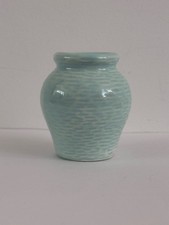 Vintage Miniture Fortnum & Mason Mini Duck Egg Blue Vase Ceramic Pottery 