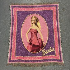 Barbie Blanket Throw 140x110cm Kids Girl Bed Sofa Soft Warm Fleece Mattel Gift