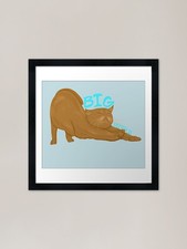 Big Stretch cat Framed Art