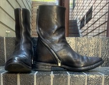 CAROL CHRISTIAN POELL TORNADO ZIP BOOTS BLACK HORSE LEATHER CCP SIZE 7