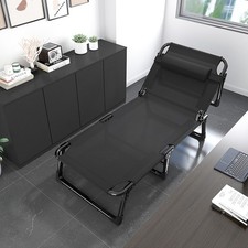 Reclining Sun Lounger Garden Folding Chair Bed Recliner Beach Camping Rest UK