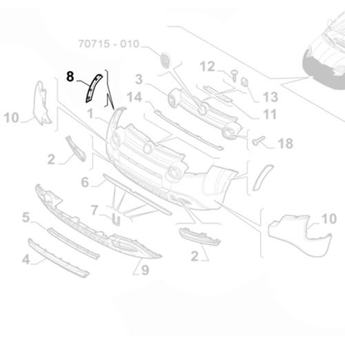 Genuine front right bumper - genuine,