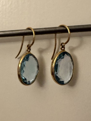 18ct gold aquamarine - , earrings