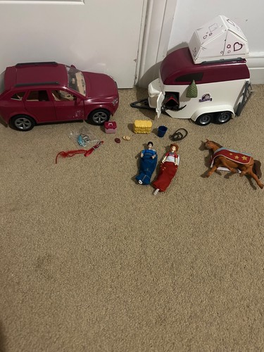 Schleich horse car and - schleich, trailer
