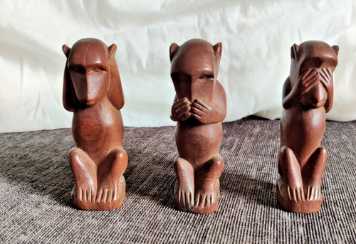 Vintage three wise monkeys - three,