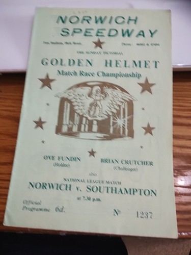 Norwich speedway programme - norwich,
