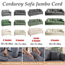 3/4 Seater Corduroy Sofa Jumbo