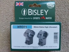 Bisley HTO71 SPORTSMATCH 30mm Extra High Rifle Scope Mounts 11mm