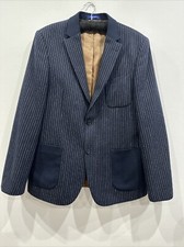 Peter Werth London N.1 Navy Striped Wool Blend Blazer Jacket Holloway Cut Sz 42