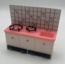 Vintage Blue Box Hong Kong Dolls House Pink Oven Stove 