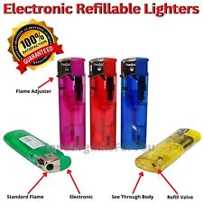 FLAMEJACK Electronic Lighter Set Colourful Gas Refillable Adjustable Flame UK