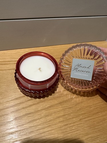New pink glass candle with - new,