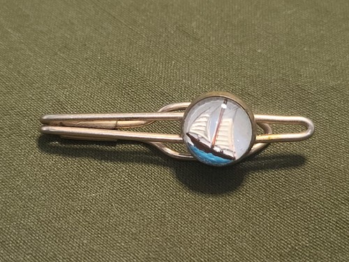 Vintage sailboat tie clip - tie,